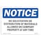 Signmission OSHA Notice, 5" Height, NOTICE No Solicitation Or Distribution Sign, 7" X 5", Landscape OS-NS-D-57-L-16196 - alternate 1